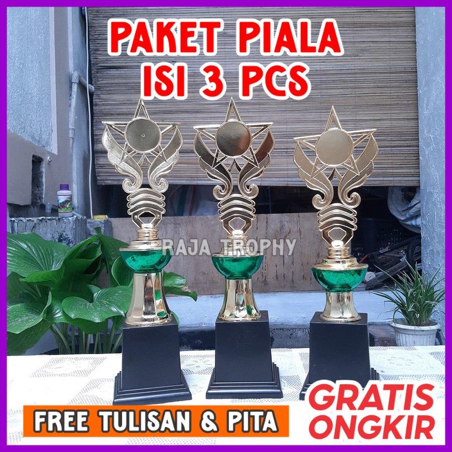 Jual Paket Trophy Piala Set Juara Tropi Mangkuk Hijau Trp Shopee