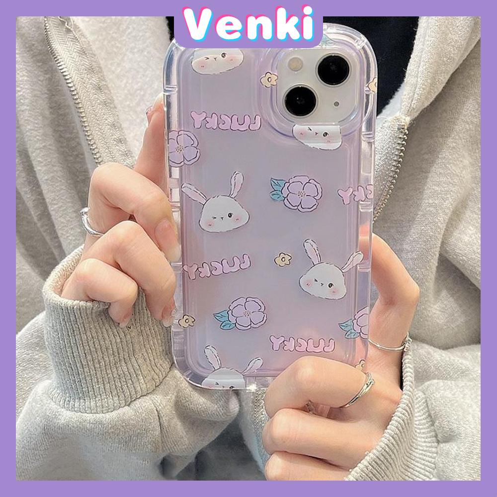 Case For iPhone 14 Pro Max TPU Soft Jelly Airbag Clear Case Cute Lucky Bunny Case Camera Protection Shockproof For iPhone 14 13 12 11 Plus Pro Max 7 Plus X XR