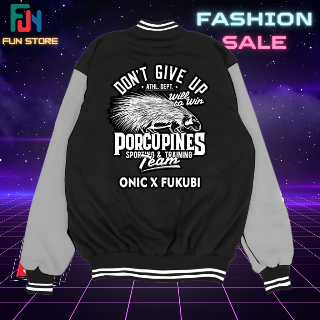 Jaket Onic Esport Varsity Terbaru 2022 Original Hitam Abu Dewasa BigSize XXXXXl xxxxl 3Xl 2xl L XL M