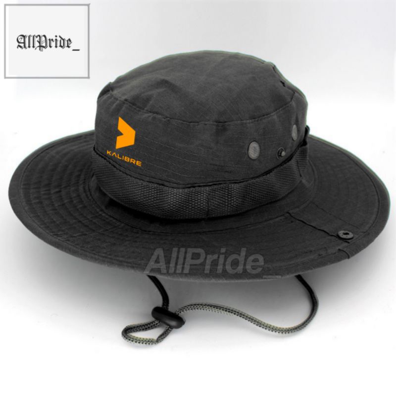 Topi Kalibre Rimba / Topi Adventure Gunung Outdoor Camping Hiking Jungle Hat Logo Kalibre