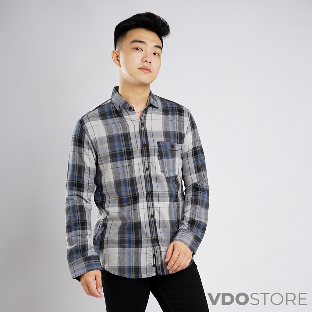 KEMEJA FLANEL PRIA 21B BLUE OFFICE - M L XL - KEMEJA LENGAN PANJANG VDOSTORE DEWASA BAJU FLANNEL TANGAN PANJANG HITAM NAVY ABU MOTIF KEMEJA COWOK MURAH DEWASA SANTAI TEBAL KUALITAS IMPORT BAJU CATUR PANEL FANEL