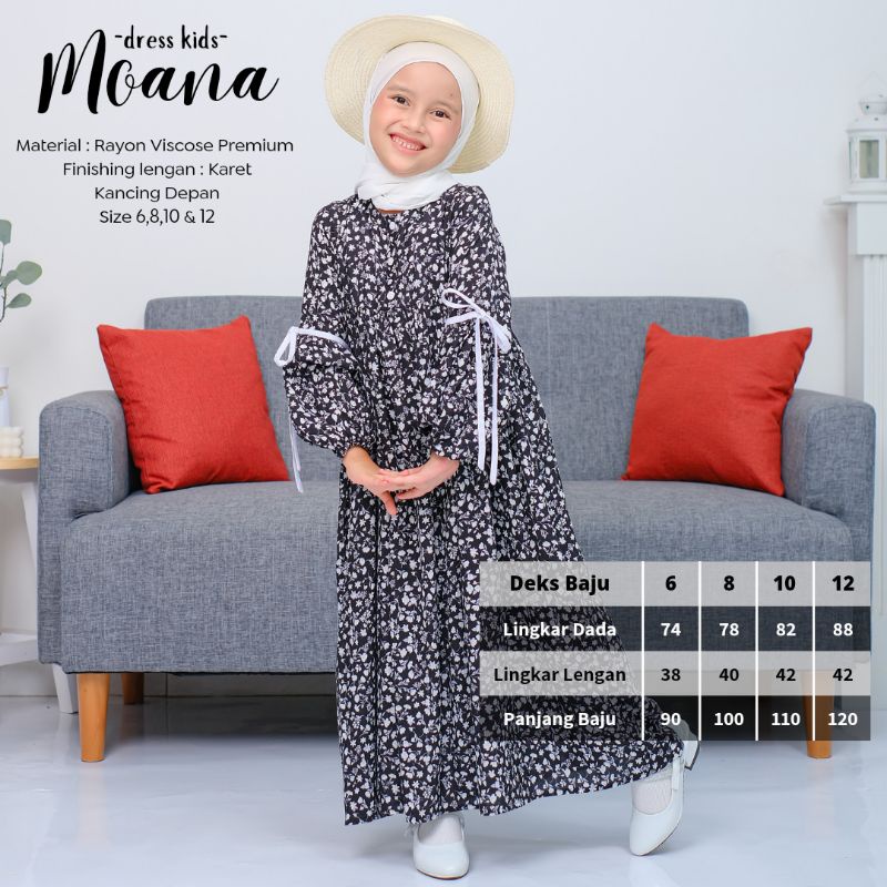 New-Gamis Anak/Homey Dress Anak-Homey Dress MOANA-Bahan Katun Rayon Premium-Busana Muslim Anak murah