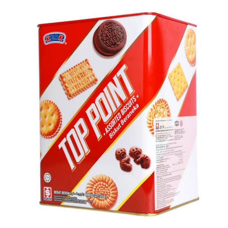KERK top point assorted biscuit biskuit roti kaleng import aneka rasa halal 600 gram