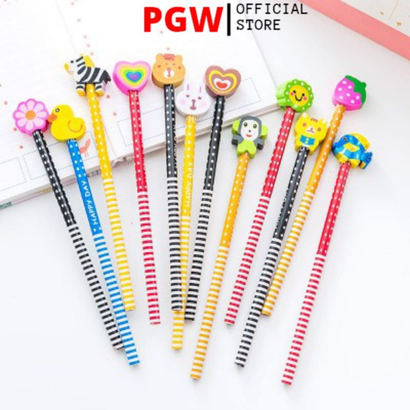 

PGW - Pensil Karakter + Penghapus Pensil Lucu Pensil Fancy