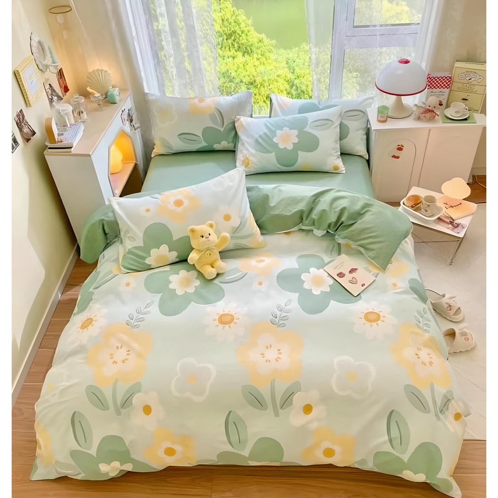 Bedcover Bisa COD/Bayar ditempat/Gratis Ongkir || Bedcover Motif Aesthetic Kotak / SPREI Set Katun ANTI GESER Home Industri Motif Kotak / BEDCOVER SET SPREI HOMEMADE KATUN DISTRIBUTOR GROSIR MURAH 1 BEDCOVERSET