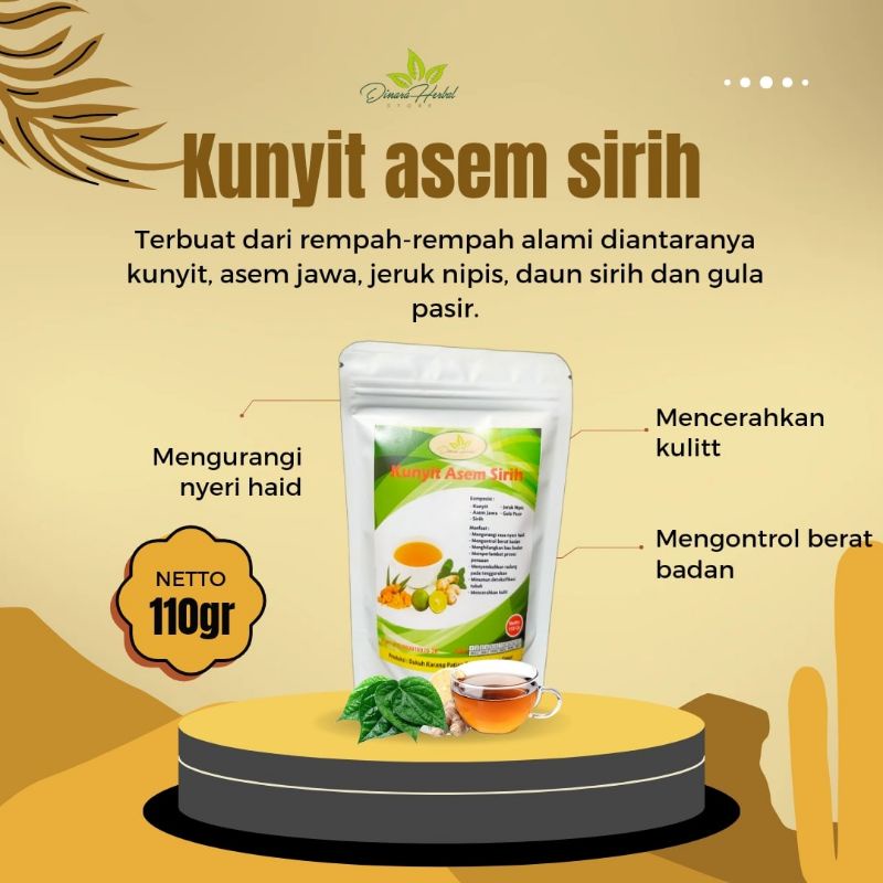 

Kunyit Asem Sirih Serbuk Minuman Tradisional Kemasan 110gr