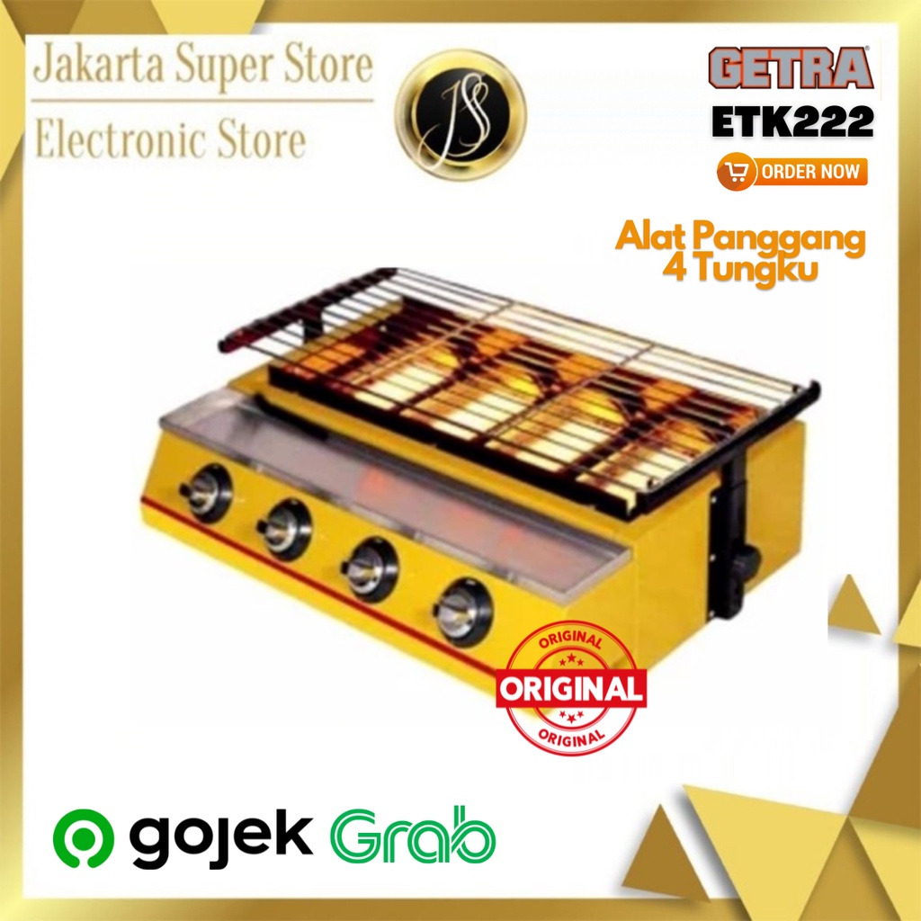 GETRA ALAT PANGGANG GAS 4 TUNGKU ETK222 BBQ GAS BURNER