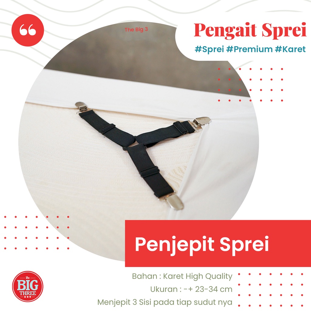 Penjepit Sprei Hitam Premium / Pengait Sprei Anti geser Putih TBT