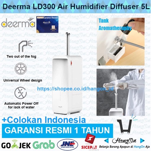 Deerma LD300 Air Humidifier 5L Smart Aroma Diffuser Uap Ultrasonic Standing Portable 5 Liter Melembabkan Pelembab Penyegar Udara Dikamar Ruang tamu Kantor