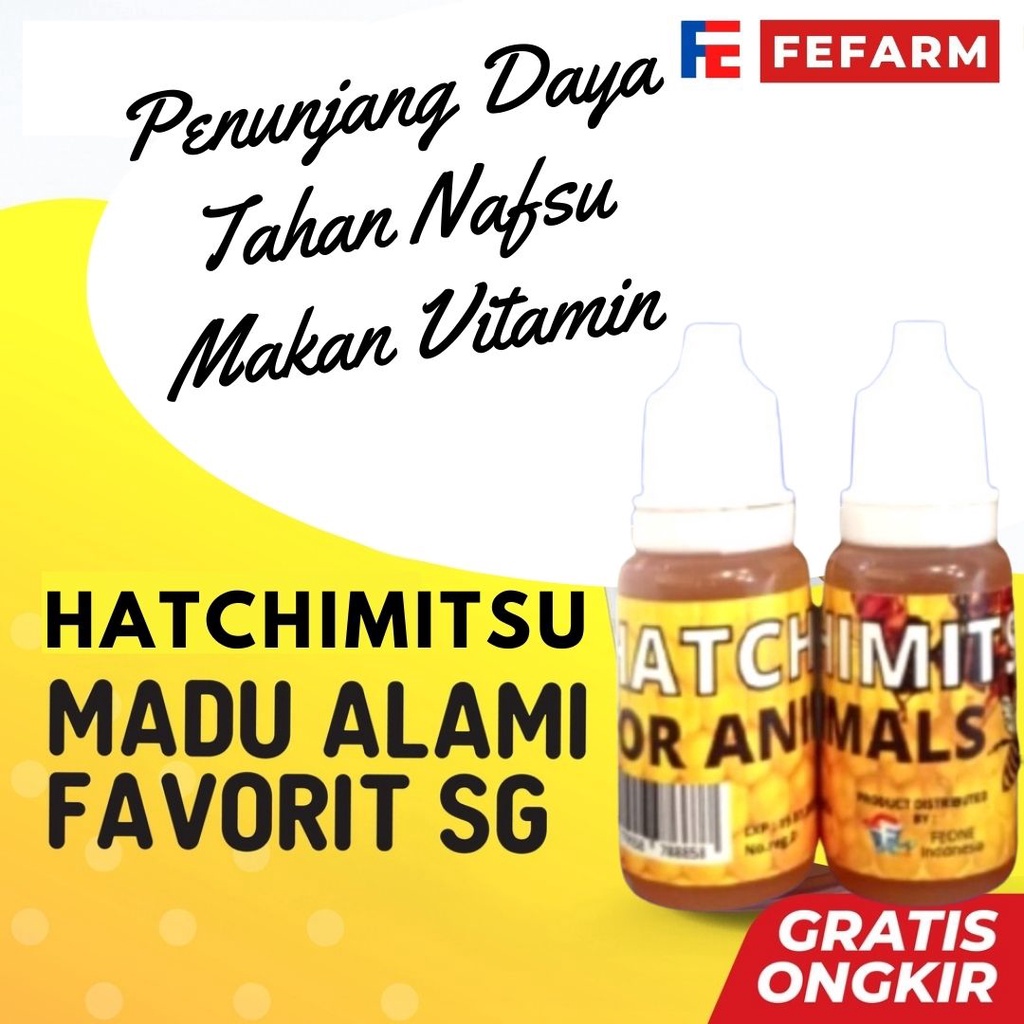 Madu Kucing Anjing Hamster Glider Penunjang Daya Tahan Nafsu Makan Vitamin HATCHIMITSU FEFARM