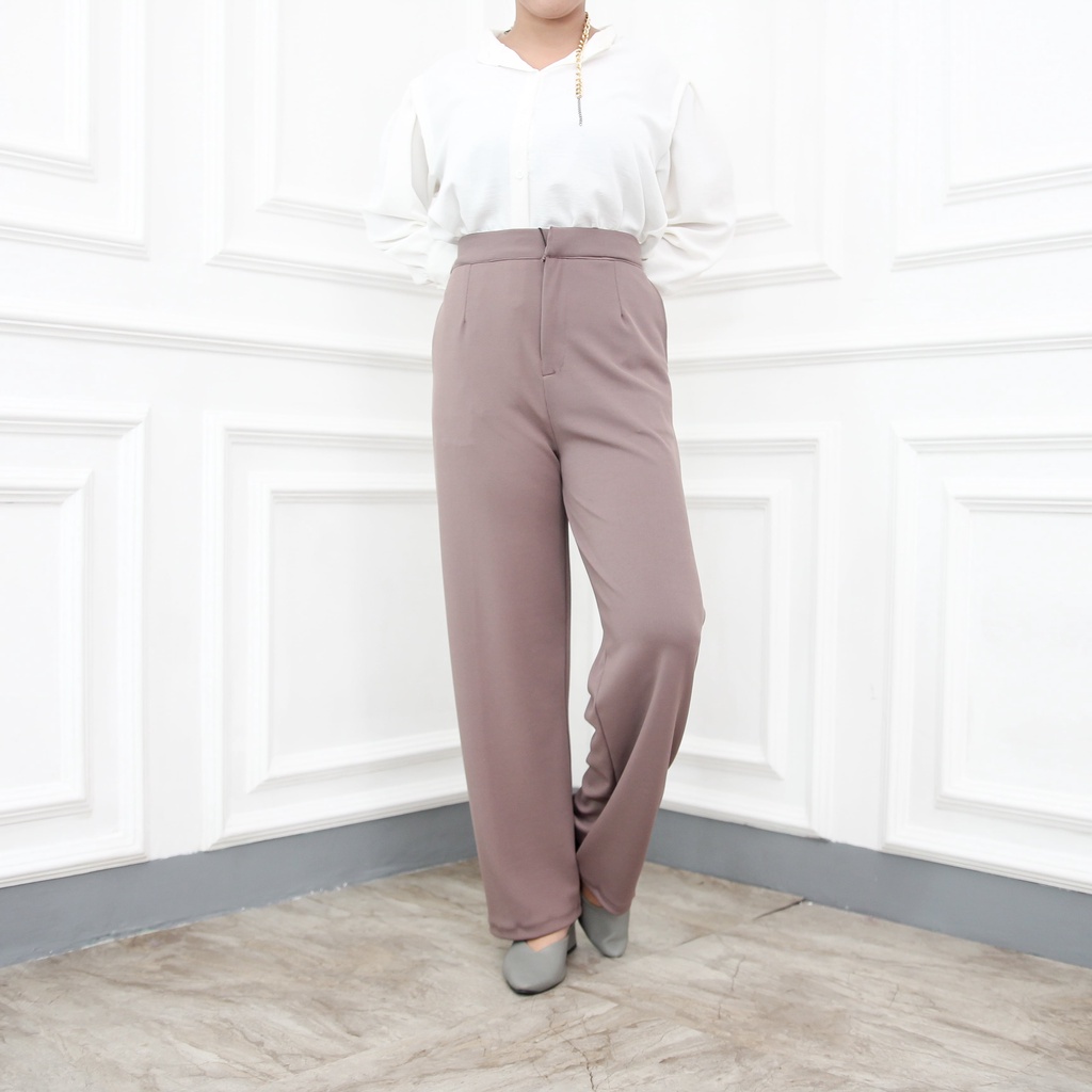 Celana Kulot Lady Pants  Anti Kusut Knit Pants Premium