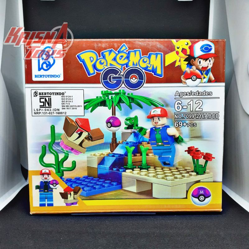 MAINAN BALOK SUSUN KARAKTER POKEMON-GO/BUILDING BRICK PIKACHU POKEMON-GO