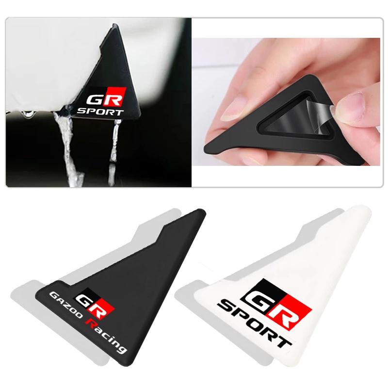 2pcs Pelindung Silikon Sudut Pintu Depan Mobil Anti Tabrak Untuk Toyota GR Sport GR Gazoo Racing VIos Yaris Corolla Cross Veloz Wish Revo CHR Avanza Fortuner Rush Innova raize