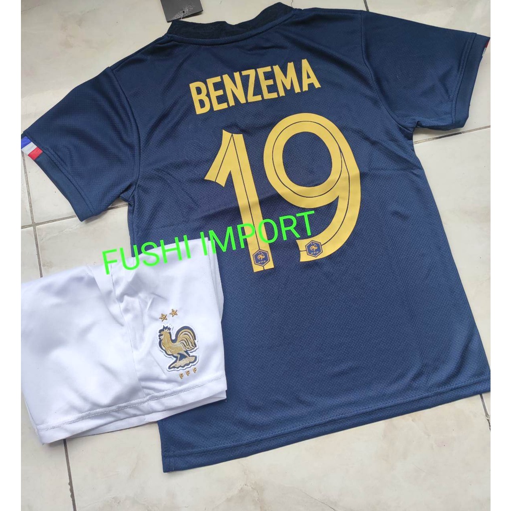 Jersey Baju Bola Anak Perancis Home Kids World Cup Piala Dunia 2022 Fullset Satu Set Grade Ori