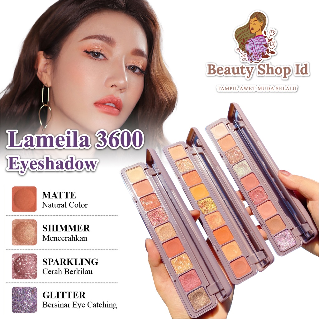 ORIGINAL LAMEILA 3600 Eyeshadow Palette 9 Warna Matte and Glitter