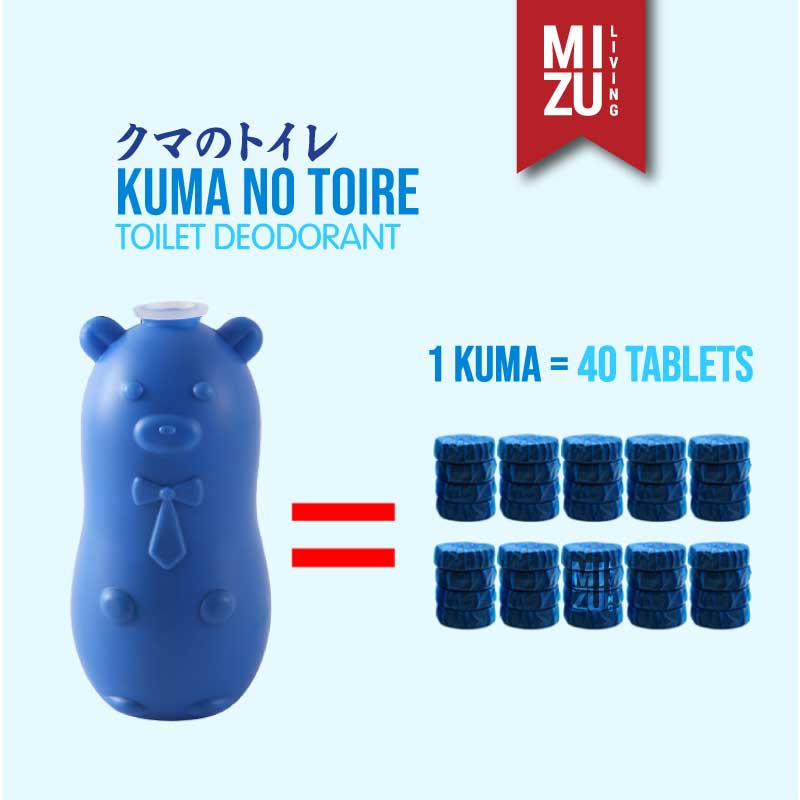 MIZU KUMA NO TOIRE Toilet Deodorant Cleaner Toilet Tank Detergent Capsule Bathroom Perfume Parfum Toilet Deterjen Pembersih Kloset Toilet Anti Kuman Kapsul Penghilang Bau WC Kamar Mandi