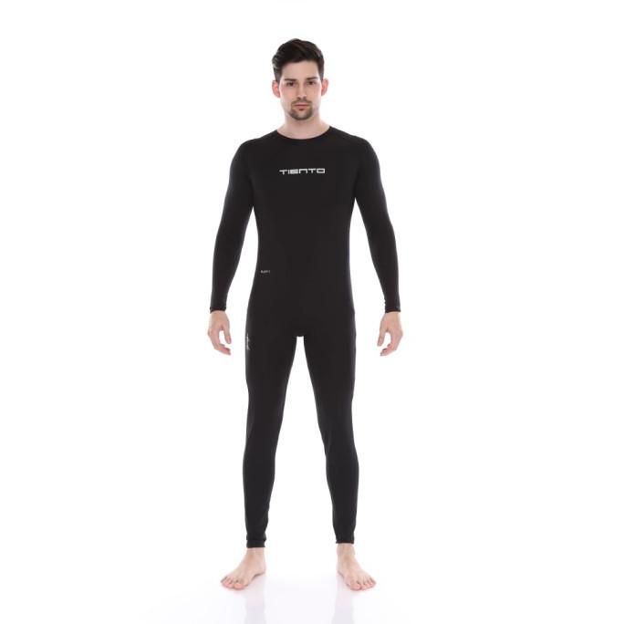 Tiento Wetsuit Basic Black Swimwear Baju Celana Pakaian Renang Diving