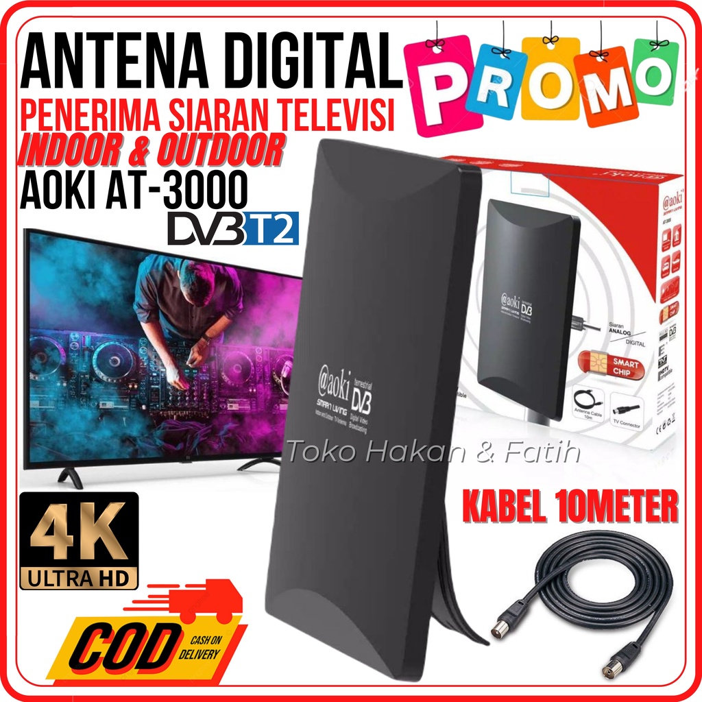 AOKI Antena 2 tv digital luar dalam indoor outdoor AT3000 - ANTENA TV AOKI Antena HDTV Indoor Dan Ou
