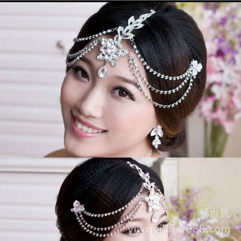 BIN-11 Headpiece bindi hiasan dahi headchain headpiece rambut gaya india bindi hindi