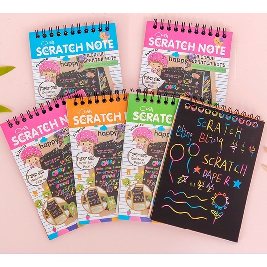 BB7 - Scratch Note Mini Buku Gambar Mini Tulis Gores Ajaib