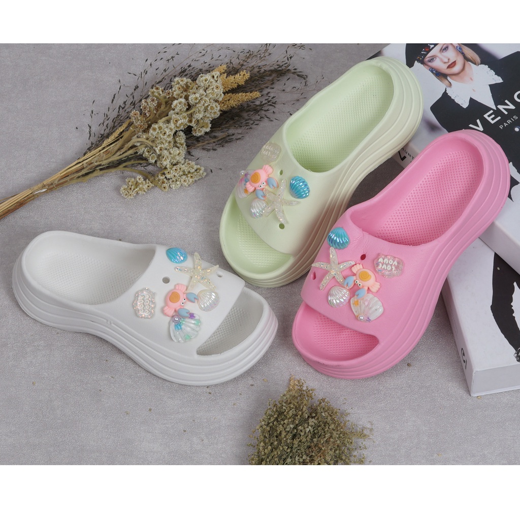 Sandal Fuji Anak Wanita CRAB - Sendal Selop Viral Ukuran 30-35