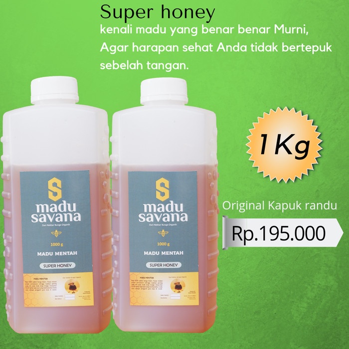 

Madu SAVANA 1KG Murni Nektar Bunga Randu Super Honey 100% Pure Raw Honey Alami - Super honey