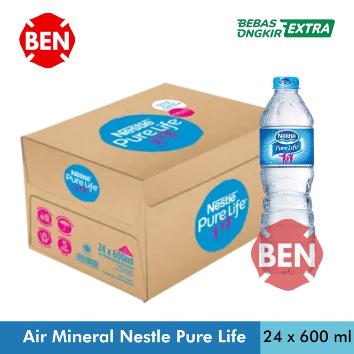 Air Mineral Nestle Pure Life 600ml 600 ml - 1 Dus Karton 24 Botol