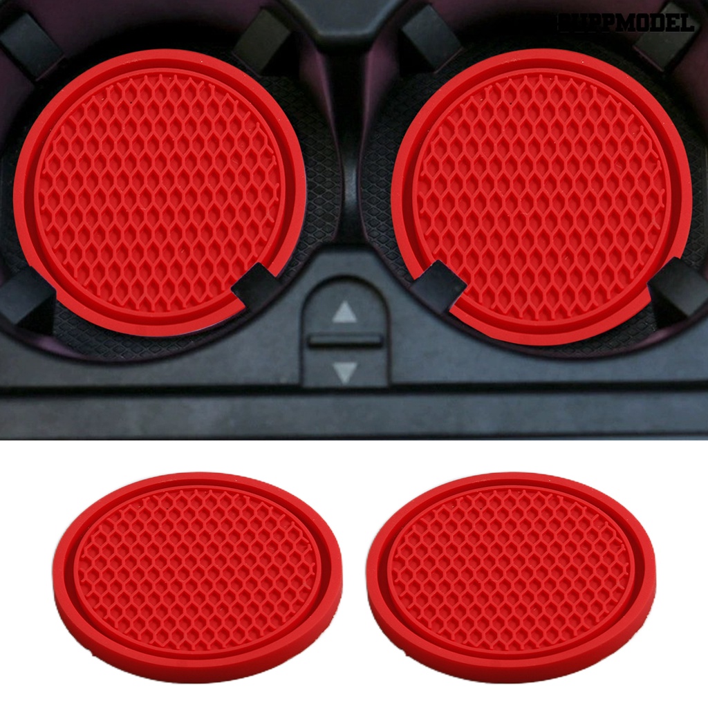 [Dekorasi] 2pcs Coaster Cangkir Mobil Nyaman Tekstur Sarang Lebah Lem Lembut Portable Anti-slip Cup Holder Mat Untuk Harian