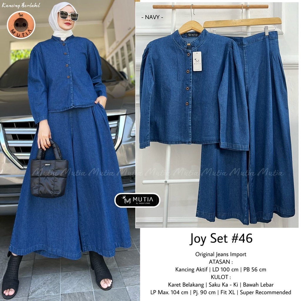 JOY SET 46 / SET BAJU CELANA KULOT JEANS IMPORT