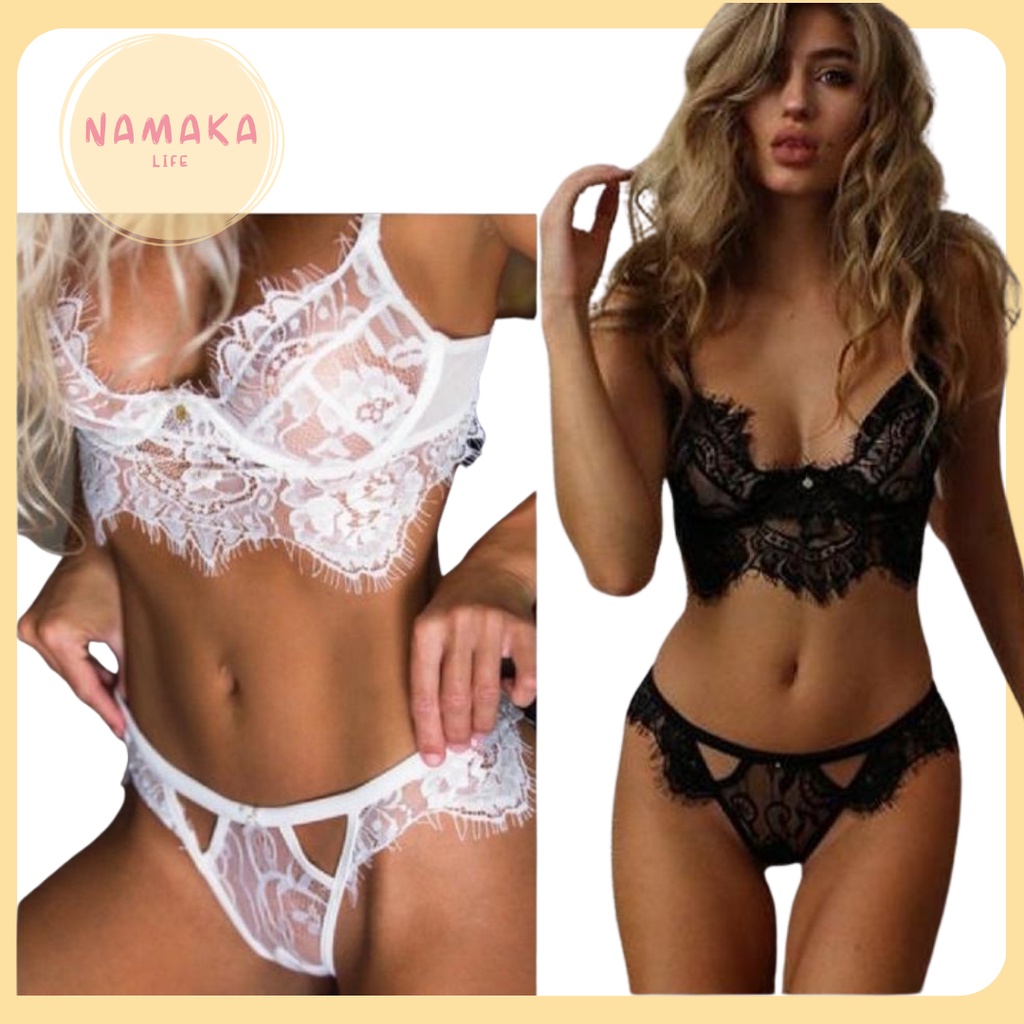 [NL] LINGERIE HOT SEXY BROKAT LACE BRA CD 1 SET CEWE CEWEK LADY COSTUME BH WANITA SEKSI TEMBUS KOLOR
