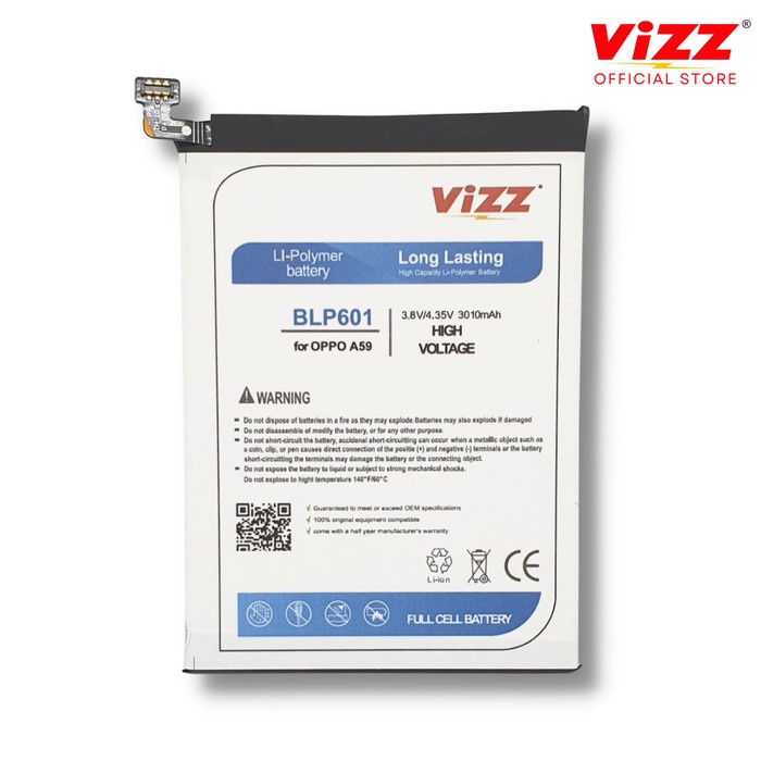 Vizz Baterai Double Power OPPO BLP601/A59/F1S Original