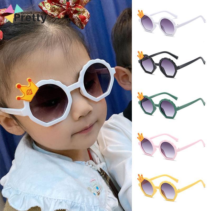 Kacamata Hitam Anak Kartun Bulat Crown Fashion Kacamata Untuk Anak-Anak - PD