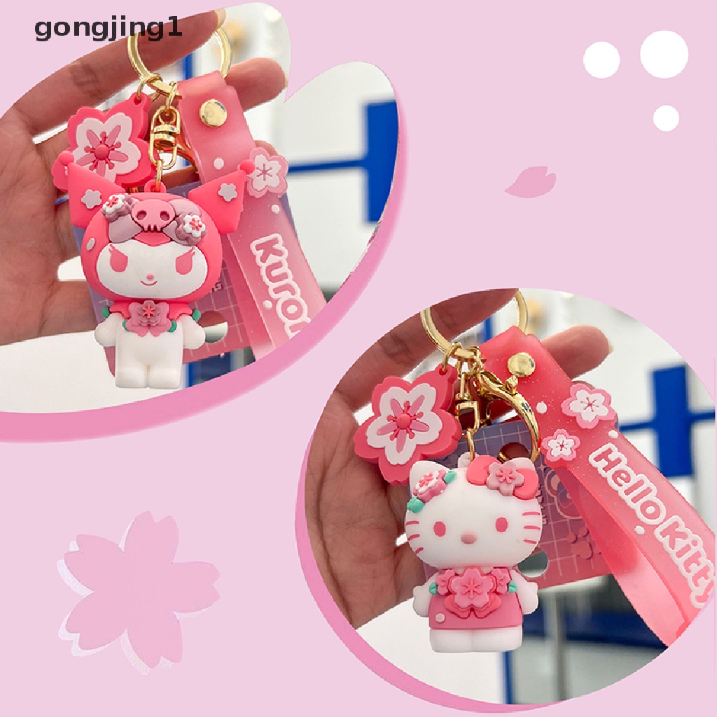 Ggg Kartun Lucu Pink Sakura Kuromi Melody Cinnamoroll Hello Kitty Pompompurin Boneka Gantungan Kunci Ornamen Liontin Gantungan Kunci Mobil Anime Tas Sekolah Pesona Liontin ID