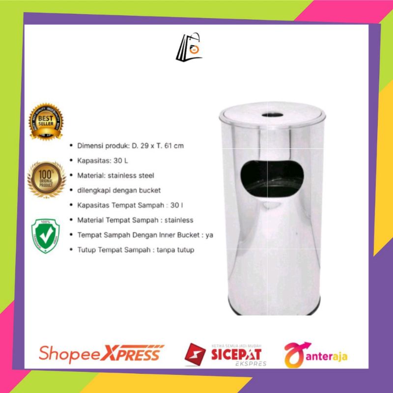 ACE - Krisbow 30 Ltr Tempat Sampah Stainles/Tempat Sampah