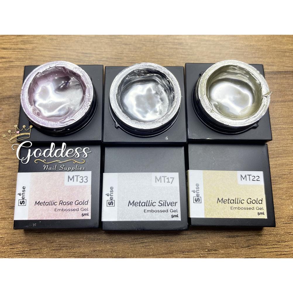 

SENSE METALIC EMBOSS GEL PAINTING GEL METAL GOLD SILVER ROSEGOLD 5ML TERLARISS...,,,,,