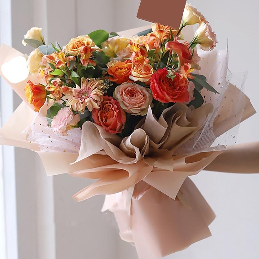 

✒✒ [20 LEMBAR] Flower Wrapping Paper Kertas Buket Bunga Polos Korea Cellophane Waterproof