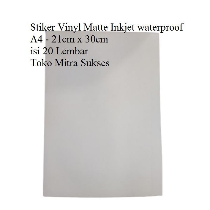 

STIKER VINYL MATTE INKJET WATERPROOF A4 TERLARISS...,,,,,