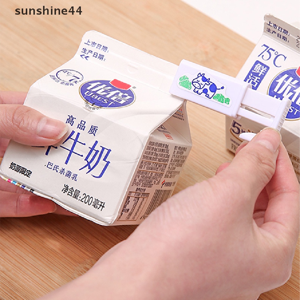 Sunshine 2PCS Klip Segel Karton Susu Plastik Japan Style Kemasan Minuman Sealed Clamp.