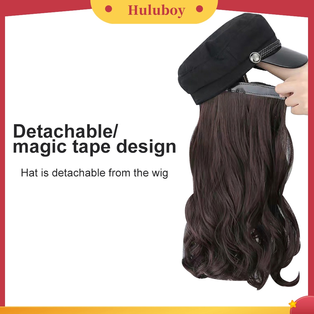 Topi Wig Rambut Ekstensi Model Lurus Panjang Gelombang Untuk Wanita