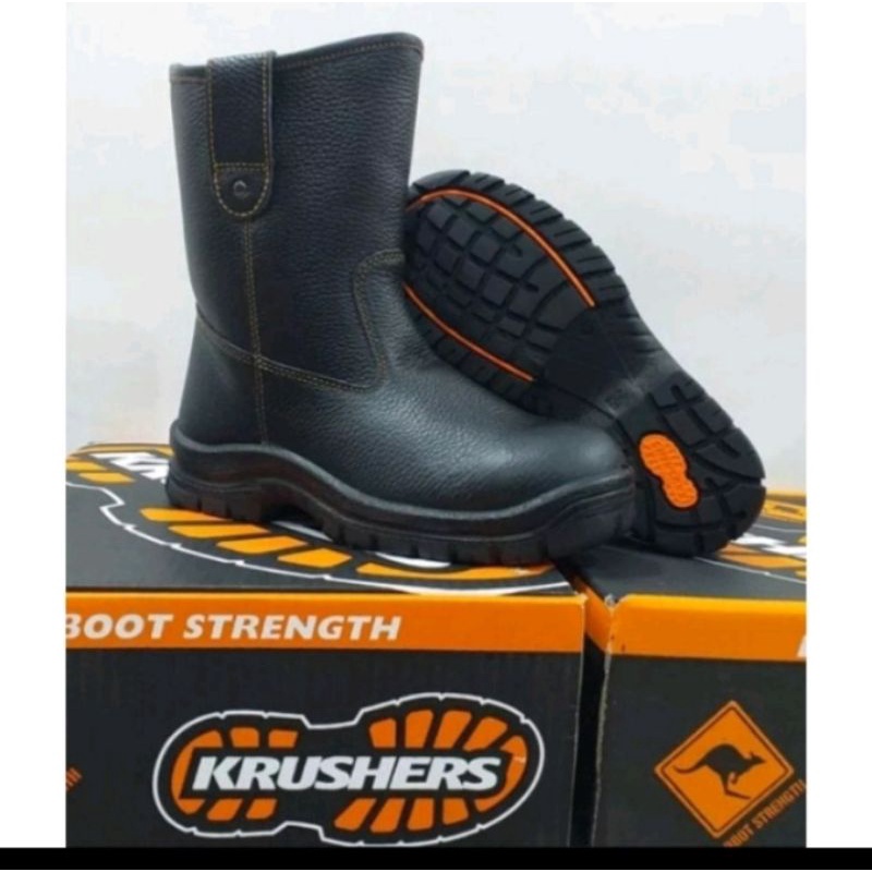 SEPATU SAFETY KRUSHERS /MURAH SEPATU SAFETY KULIT SOL KARET