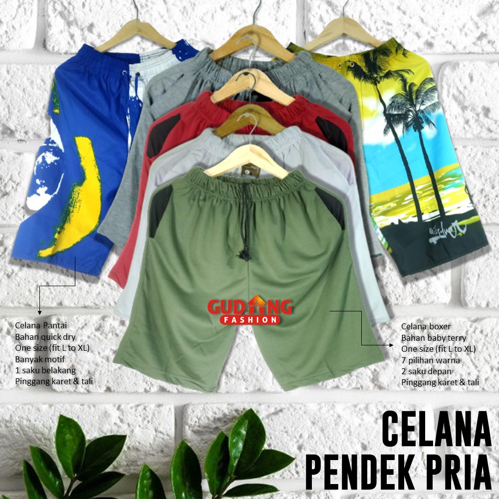 Bawahan Pendek Celana Pantai Cowok - CLN 1205