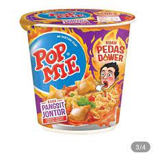 

POP MIE INSTANT REGULER KUAH PEDAS DOWER RASA PANGSIT JONTOR KEMASAN SATUAN