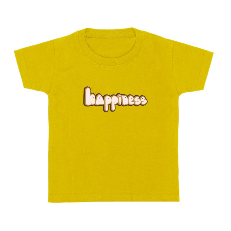 Baju kaos anak 1-12 tahun happiness katun bagus