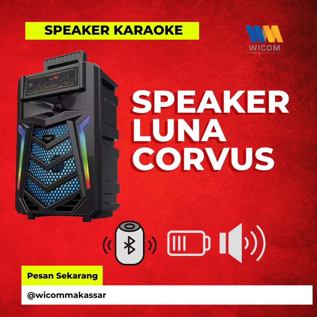Speaker bluetooth aktif portable bass Luna Corvus Karaoke