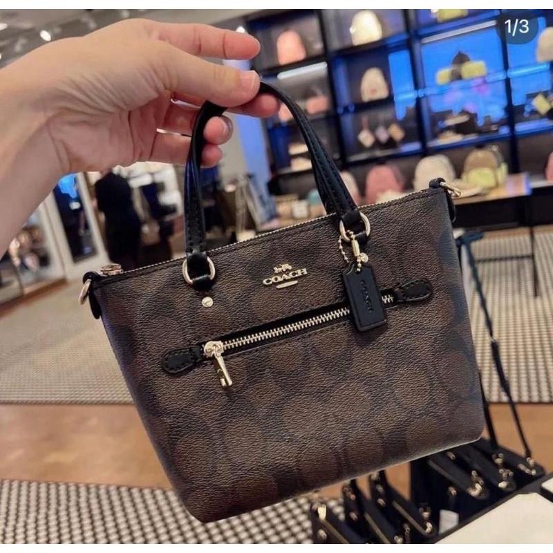 COACH MINI GALLERY SIGNATURE BROWN