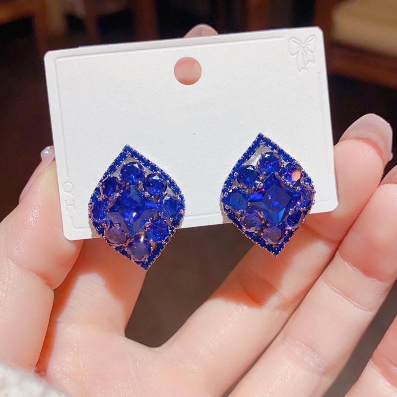 Korea Berlian Imitasi Geometris Berlian Niche Fashion Retro Temperamen Anting High-End