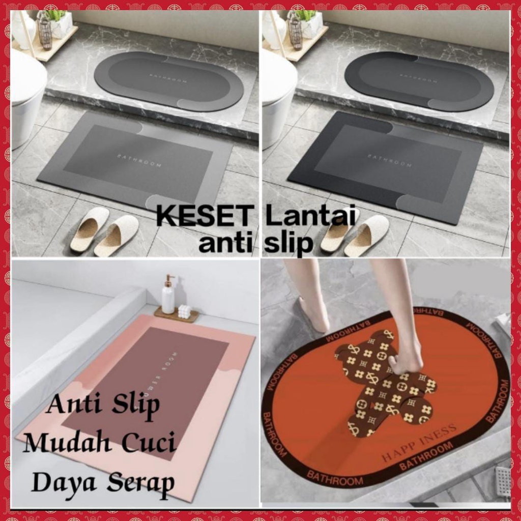 Keset Kamar mandi Foam Keset Kaki Anti Bau Nyerap Air Anti Bakteri Keset Batu Kamar Mandi Premium Anti Slip Keset Batu Kamar Mandi