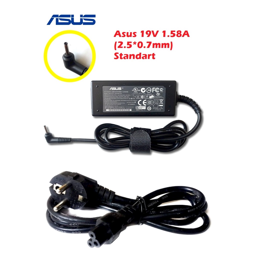 ORIGINAL ADAPTOR ASUS 19V 1.58A (2.5x0.7MM) eeePC 1001 1005 1015 1025 X101 SMALL PIN ORIGINAL