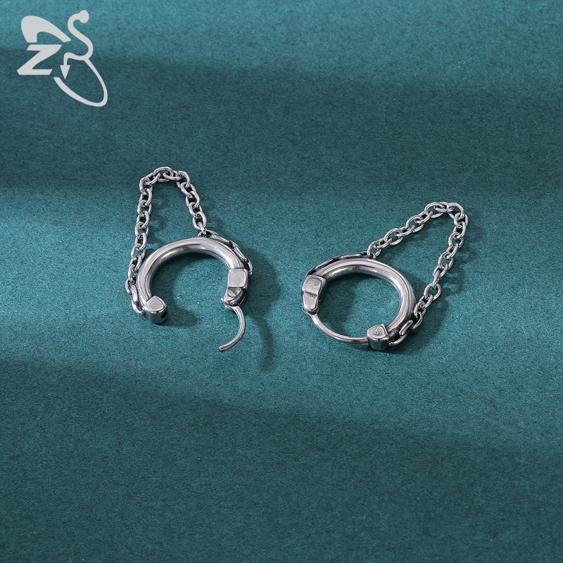 1pasang Unisex Punk Rock Cricle Earring Hip Hop Kecil Putaran Telinga Hoops 316L Stainless Steel Hoop Earrings Gothic Perhiasan