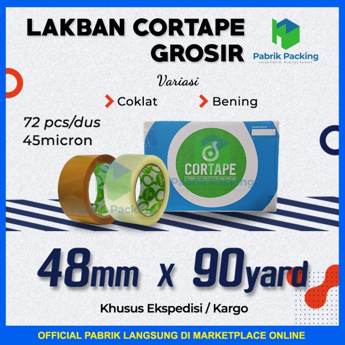 

LAKBAN CORTAPE Setara Daimaru - Ukuran 48mm x 90yard MURAH 1 DUS